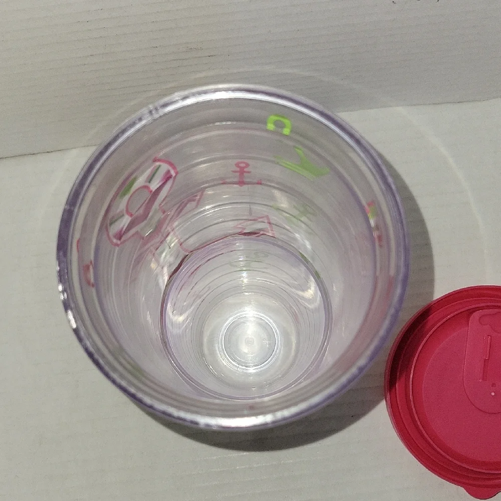 24 Oz Tervis Chevron Anchors Away Travel Tumbler Pink Lid